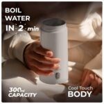 XECH Portable Electric Kettle 300ml | Mini Electric Kettles for Hot Water | Small Travel Kettle with In-Built Cable | Bottle-Shaped Kettle for Tea, Coffee | Travel Accessories (Hydroboil Mini) - Image 4