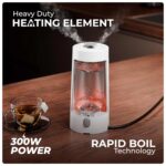 XECH Portable Electric Kettle 300ml | Mini Electric Kettles for Hot Water | Small Travel Kettle with In-Built Cable | Bottle-Shaped Kettle for Tea, Coffee | Travel Accessories (Hydroboil Mini) - Image 5