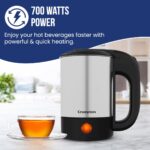 Crompton Insta Delite Mini 500 ml/0.5 Ltr Electric Kettle || Travel Kettle || Robust Stainless Steel Body || LED Indicator || 700 Watts Power|| Auto Shut-Off || Wide Mouth || Warranty - 1 Year - Image 4