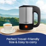 Crompton Insta Delite Mini 500 ml/0.5 Ltr Electric Kettle || Travel Kettle || Robust Stainless Steel Body || LED Indicator || 700 Watts Power|| Auto Shut-Off || Wide Mouth || Warranty - 1 Year - Image 5