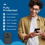 Ceptics Universal Charger Adapter with Type C 65W Laptop/MacBook Mobile Charging, 4 in 1 International Travel Adapter, 1 USB 2 USB-C W/3.1A Max, 10 Years Warranty, Worldwide Travel Adapter, Black - Image 6