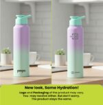 PEXPO Water Bottle 1 ltr Stainless Steel Sports/Fridge Bottle with Sipper Cap | Single Wall | For Home, Office, Gym, Travelling | Lightweight | BPA Free | Craft Pro 950ml | Green-Purple Ombre - Image 3