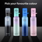 PEXPO Water Bottle 1 ltr Stainless Steel Sports/Fridge Bottle with Sipper Cap | Single Wall | For Home, Office, Gym, Travelling | Lightweight | BPA Free | Craft Pro 950ml | Green-Purple Ombre - Image 6