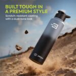 PEXPO Water Bottle 1 ltr Stainless Steel Sports/Fridge Bottle with Sipper Cap | Single Wall | For Home, Office, Gym, Travelling | Lightweight | BPA Free | Craft Pro 950ml | Grey-Knight Black Ombre - Image 6