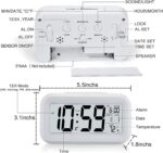 Digital Alarm Clock Table Clock for Students, Home, Office, Corporate with Automatic Sensor, Date & Temperature. (White Digital) - Image 3