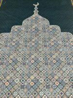 Islamic Janamaz Prayer Mat – Soft Velvet Namaz Mat | Turkey Style Aasan for Daily Namaz & Salah | 44x27 Inch, Printed Multi - 10 - Image 3