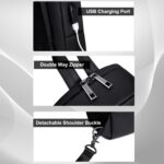 Arctic Hunter Sling Bag for Men 6L Semi-hard Chest Bag for 9.7" iPad Pocket Smart Crossbody Bag with USB Ports Water-resistant Stylish Padded Shoulder Side Bag for Biking Travel Office College, Black - Image 5