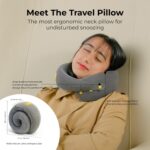 MOKOBARA The Travel Pillow Pure Memory Foam Neck Pillow, Comfortable and Breathable Cover, Machine Washable, Airplane Travel Kit (Seize The Gray) - Image 3