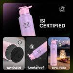 PEXPO Water Bottle 1 ltr Stainless Steel Sports/Fridge Bottle with Sipper Cap | Single Wall | For Home, Office, Gym, Travelling | Lightweight | BPA Free | Craft Pro 950ml | Pink-Purple Ombre - Image 8