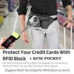 DOCOSS-Fanny Pack for Men,Women,Waterproof Waist Bag,1 RFID Safe Pocket,Premium Stitching & Zippers Travel Side Bag for Men,Women -Belt Bag with Extra Extendable Belt for Travelling (Black) - Image 3