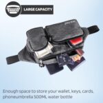 DOCOSS-Fanny Pack for Men,Women,Waterproof Waist Bag,1 RFID Safe Pocket,Premium Stitching & Zippers Travel Side Bag for Men,Women -Belt Bag with Extra Extendable Belt for Travelling (Black) - Image 5