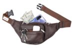 K London Leather Brown Men Women Waist Bag Fanny Bag Travel Pouch Passport Holder (1446_Brown) - Image 3