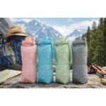 ROUMYKS Collapsible Silicone Water Bottle 600ml, Leakproof BPA Free Foldable Water Bottle with Wide Mouth, Reusable Portable Travel Bottle for Gym Cycling Camping Hiking Sports (Multicolor) - Image 3