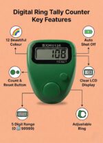 Digital Finger Tally Counter, 5-Digit LCD Display, Ring Design with Reset Button (Pack of 1) (Grey) - Image 5