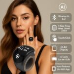 ENKOSI Smart Digital Tasbih Ring Adjustable Size | OLED Display Zikr Finger Counter | Alarm Clock, Prayer Time Reminder, Bluetooth App | Rechargeable Islamic Eid Gift Tasbeeh Tally Counter - Image 3