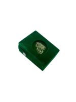 Green Velvet Mini Qur'an with golden brass cutout and fancy box - Image 5