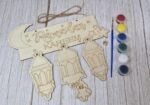 Curious Button Pack of 4 Wooden eid Decoration Painting kit Islamic Learning Toy Ramadan Kareem Hanging | Wooden Eid Decoration itmas | Decor Ornament & Islamic Home Decor - Image 3