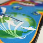 HADIYAH Rectangle Rainbow Salah Joy Kids Design Premium Janamaz | Prayer Mat with Name Customisation Option | Soft Velvet Prayer Rug - Image 4