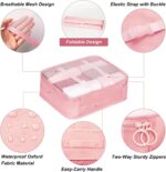 House of Quirk Polyester 7 Set Packing Cubes Luggage Packing Organizers For Travel Accessories (Pink), 27.99 x 11 cm - Image 5