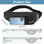 GUSTAVE® Waist Bag for Man, Dual Layer Zippered Running Side Bag, Fanny Pack, Ultra Slim Lightweight Sport Casual Crossbody Sling Phone Bag, Black - Image 3