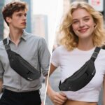 GUSTAVE® Waist Bag for Man, Dual Layer Zippered Running Side Bag, Fanny Pack, Ultra Slim Lightweight Sport Casual Crossbody Sling Phone Bag, Black - Image 5