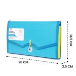Saya Deluxe 13 Pocket Chequebook Expanding Bag with Lock 400 Sheet Capacity Document Organizer Indexed Divider Tabs for Chequebooks Passbooks Slips Secure Elastic Closure Home Office Use Blue Design - Image 6