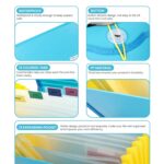 Saya Deluxe 13 Pocket Chequebook Expanding Bag with Lock 400 Sheet Capacity Document Organizer Indexed Divider Tabs for Chequebooks Passbooks Slips Secure Elastic Closure Home Office Use Blue Design - Image 7