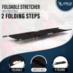 OTICA Foldable Stretcher for Patient Shifting - Portable for Emergency Hospital and Ambulance Use With Safety Belt (Aluminium, Black, Two Fold) - Image 4