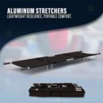 OTICA Foldable Stretcher for Patient Shifting - Portable for Emergency Hospital and Ambulance Use With Safety Belt (Aluminium, Black, Two Fold) - Image 5