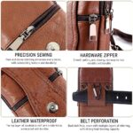 ZIBUYU® Mobile Pouch for Men Leather Magnetic Cover Belt Clip Compatible for iPhone 12, 13, 14 Pro Max Phone Case Mini Crossbody Men Waist Sling Bag Mobile Holster for Men, Brown - 1 - Image 5