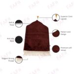 Combo of 2 Janamaz Velvet Prayer Mat | one Kid + one Adult (Pack of 2) | Soft Thick Islamic Prayer Rug Set for Children & Grown Ups | Premium Namaz Mat for Home, Ramdan, Hajj and Umrah (Brown) - Image 4