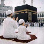 Combo of 2 Janamaz Velvet Prayer Mat | one Kid + one Adult (Pack of 2) | Soft Thick Islamic Prayer Rug Set for Children & Grown Ups | Premium Namaz Mat for Home, Ramdan, Hajj and Umrah (Brown) - Image 5