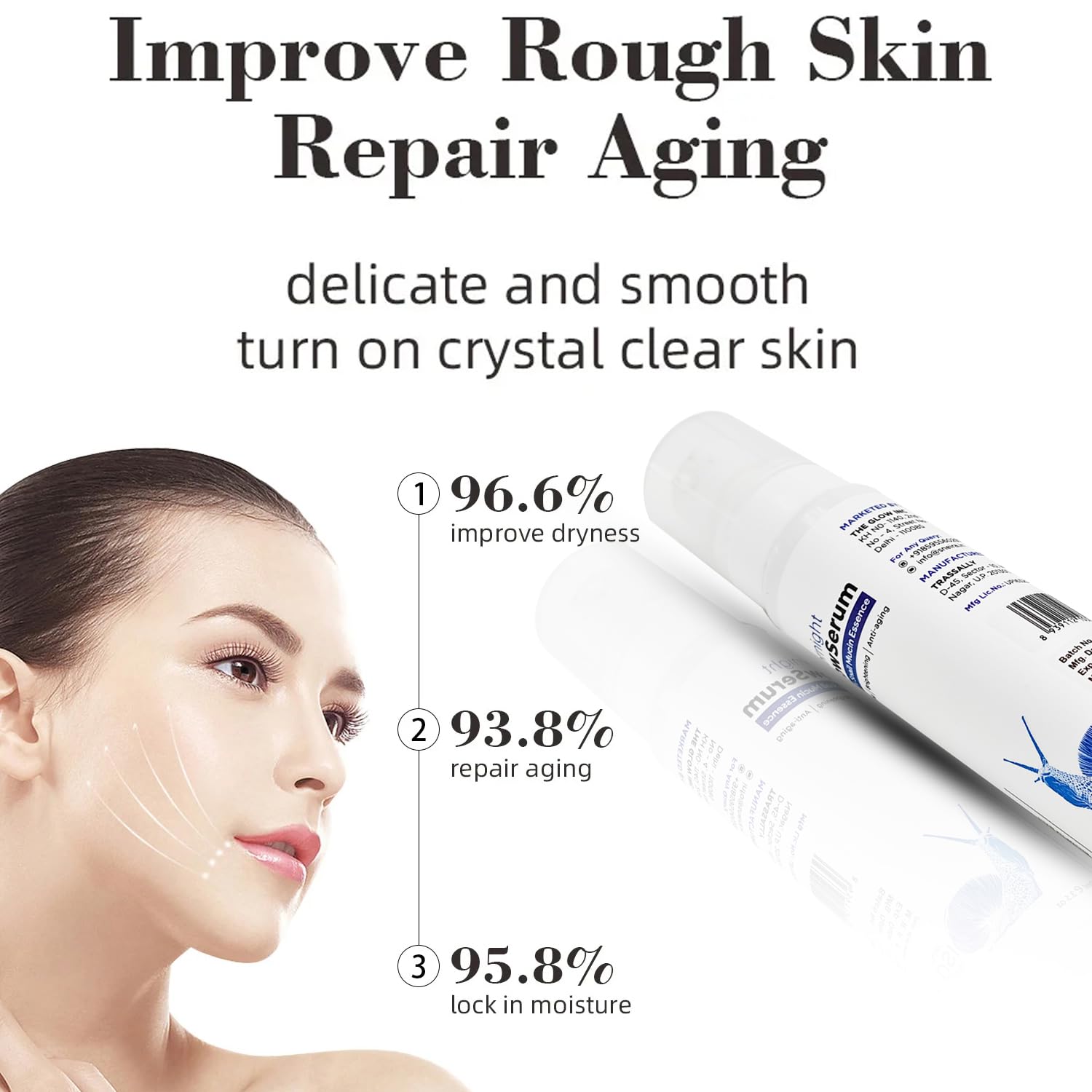 Snail Mucin 96% Face Serum 30 ml | Hydrating Serum with Niacinamide & Hyaluronic Acid | Lightweight, Non-Sticky Formula for Smooth, Soft & Glowing Skin | Daily Skincare for All Skin Types - Image 5