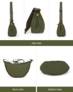 Destinio Crossbody Bags for Women and Men - Slim & Stylish, Luxury Nylon Fabric, Branded Zippers - Small Side Half Moon Sling Bag & Waist Bag, Unisex Chest Bag (Olive Green, Half Moon Sling) - Image 5