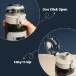 Nayasa Turbo Water Bottle 730ml | BPA Free Plastic | Leak Proof Push Button Cap | School, Office Use | Black - Image 3