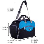 Perfect Star 65L Duffle Bag for Travelling | Lightweight Polyester Trolley Bag with Wheels | Hand Carry Travel Bag for Men and Women | Weekend Trip Luggage Bag (Black Teal) - Image 5
