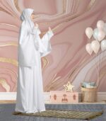 Mehar Hijab's Namazi Prayer Dress 100%Viscos Feel Good Fabric White - Image 3