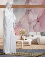 Mehar Hijab's Namazi Prayer Dress 100%Viscos Feel Good Fabric White - Image 4
