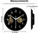 Colourful Numeral Islamic Wall Clock, 25 cm Diameter, Black Frame - Image 3