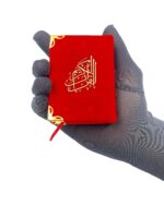 Red Velvet Mini Qur'An With Golden Brass Cutout And Fancy Box - Image 4