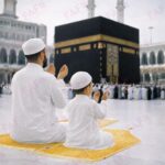 Combo of 2 Janamaz Velvet Prayer Mat | one Kid + one Adult (Pack of 2) | Soft Thick Islamic Prayer Rug Set for Children & Grown Ups | Premium Namaz Mat for Home, Ramdan, Hajj and Umrah (Golden) - Image 5