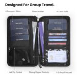 CRALOFT Family Passport Cover for Men and Women | RFID Blocking 6 Passport Holder Bag & Wallet for Tickets, Cash, Cards, Visa, and Boarding Pass | Luxury Travel Organizer Pouch (Black) - Image 3