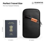 CRALOFT Family Passport Cover for Men and Women | RFID Blocking 6 Passport Holder Bag & Wallet for Tickets, Cash, Cards, Visa, and Boarding Pass | Luxury Travel Organizer Pouch (Black) - Image 4