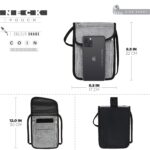 FATMUG Travel Neck Wallet - Polyester Pouch Bag For Men, Women, Boys & Girls-Unisex Sling Organizer-Multicolour (Light Grey), 1.3 cm, 21.6 cm - Image 3