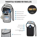 FATMUG Travel Neck Wallet - Polyester Pouch Bag For Men, Women, Boys & Girls-Unisex Sling Organizer-Multicolour (Light Grey), 1.3 cm, 21.6 cm - Image 4