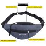 Dein Kleider Waist Pack Travel Handy Hiking Zip Pouch Document Money Phone Belt Sport Bag Bum Bag for Men and Women Nylon (Grey) - Image 4