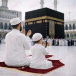 Combo of 2 Janamaz Velvet Prayer Mat | one Kid + one Adult (Pack of 2) | Soft Thick Islamic Prayer Rug Set for Children & Grown Ups | Premium Namaz Mat for Home, Ramdan, Hajj and Umrah (Maroon) - Image 5