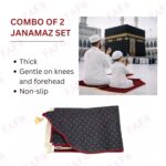 Combo of 2 Janamaz Velvet Prayer Mat | one Kid + one Adult (Pack of 2) | Soft Thick Islamic Prayer Rug Set for Children & Grown Ups | Premium Namaz Mat for Home, Ramdan, Hajj and Umrah (Maroon) - Image 7