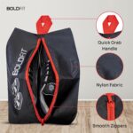 Boldfit Shoe Bag for Shoe with Zipper Organizer in Travelling Portable Shoe Cover for Dustproof Packing Shoe Bags Pouches Travel in Keeping Bag Organized Shoes Cover Vertical Shoe Bag -Pack of 6 Black - Image 5