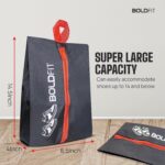 Boldfit Shoe Bag for Shoe with Zipper Organizer in Travelling Portable Shoe Cover for Dustproof Packing Shoe Bags Pouches Travel in Keeping Bag Organized Shoes Cover Vertical Shoe Bag -Pack of 6 Black - Image 6